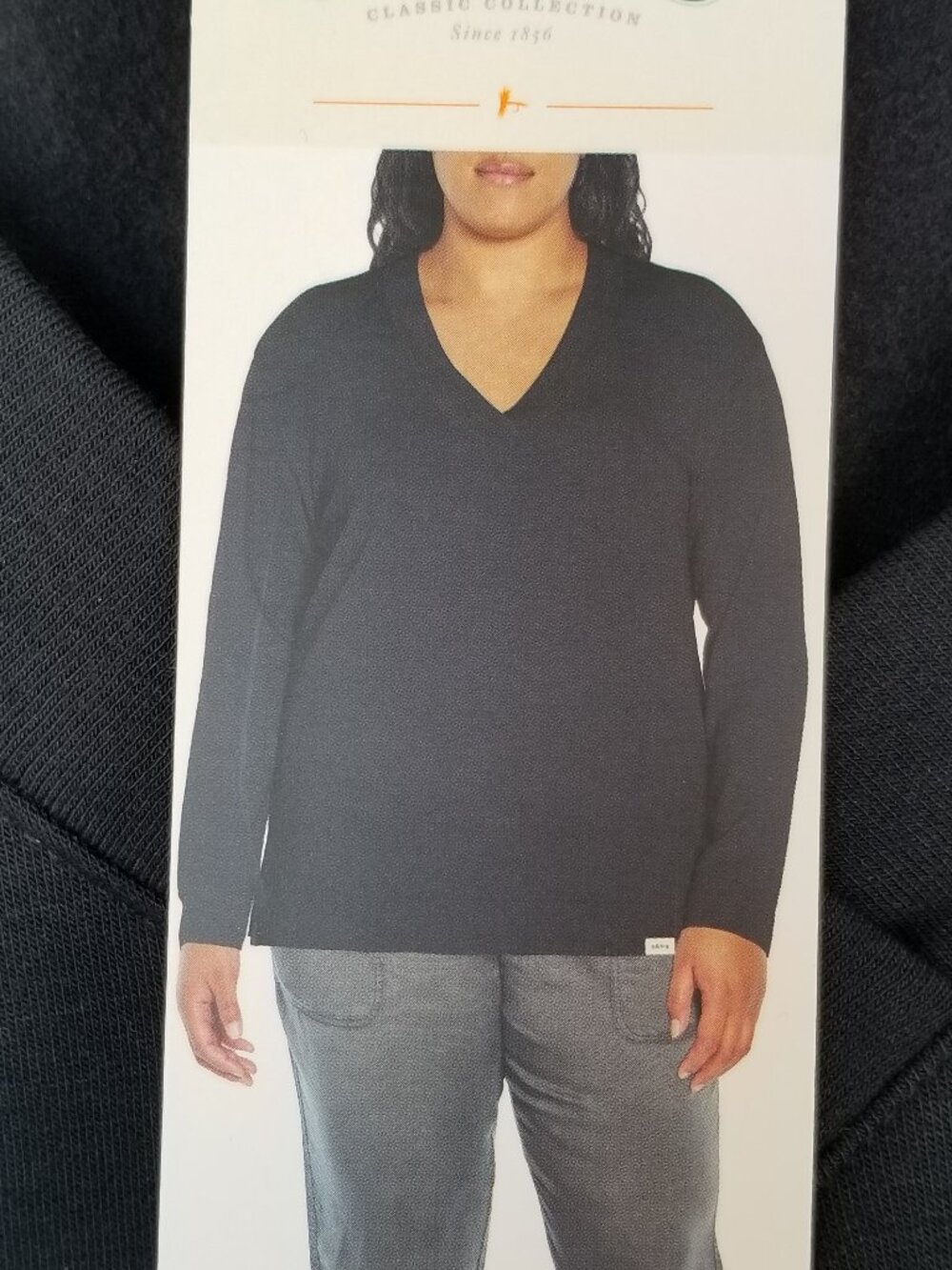 Women's Orvis Black V-Neck Sweatshirt Size XXL NWT